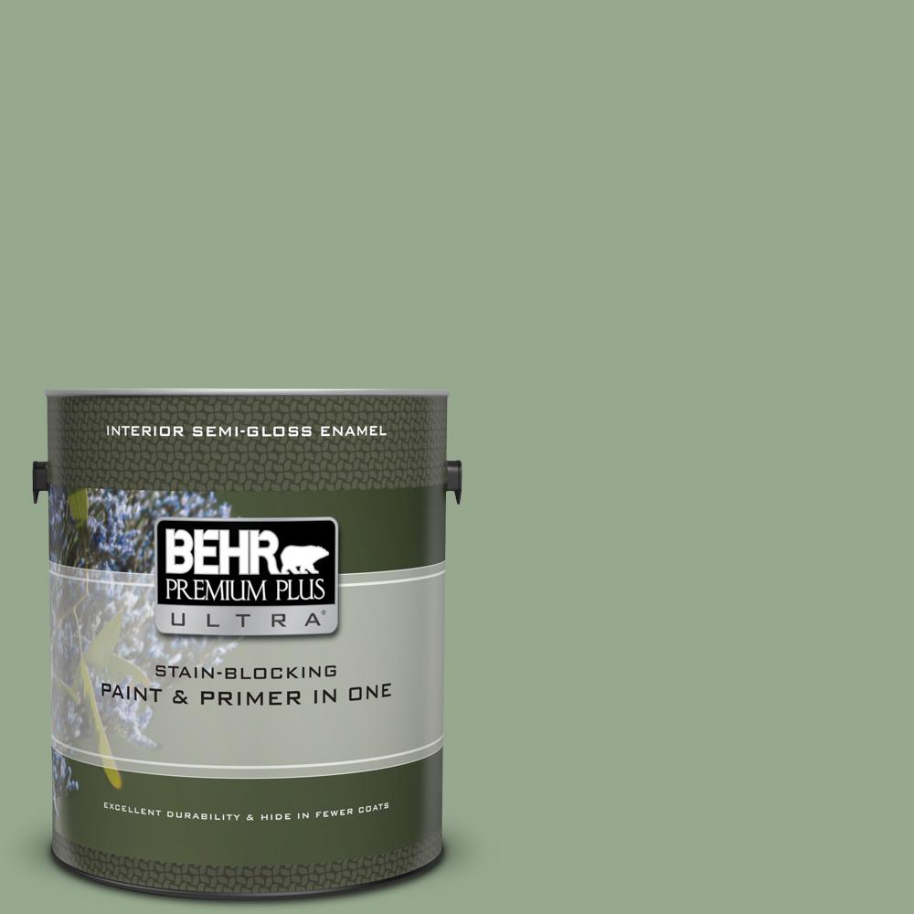 BEHR Premium Plus Ultra 1 gal. PPU1105 Pesto Green SemiGloss Enamel