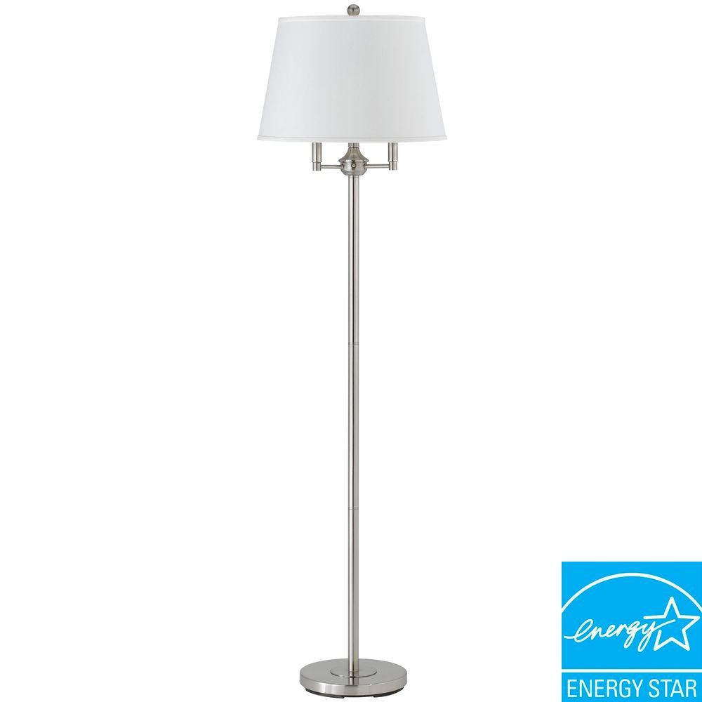 Modern Rotary Brushed Nickel Floor Lamps The Home Depot Six Way Andros Floor Lamp In Brushed Steel