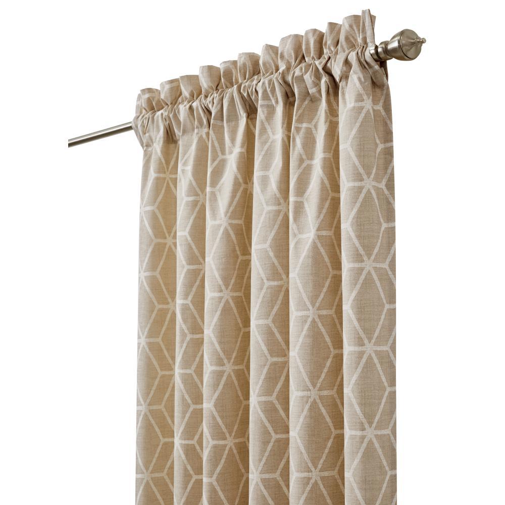 Home Decorators Collection SemiOpaque Geome 84 in. L Putty Drapery