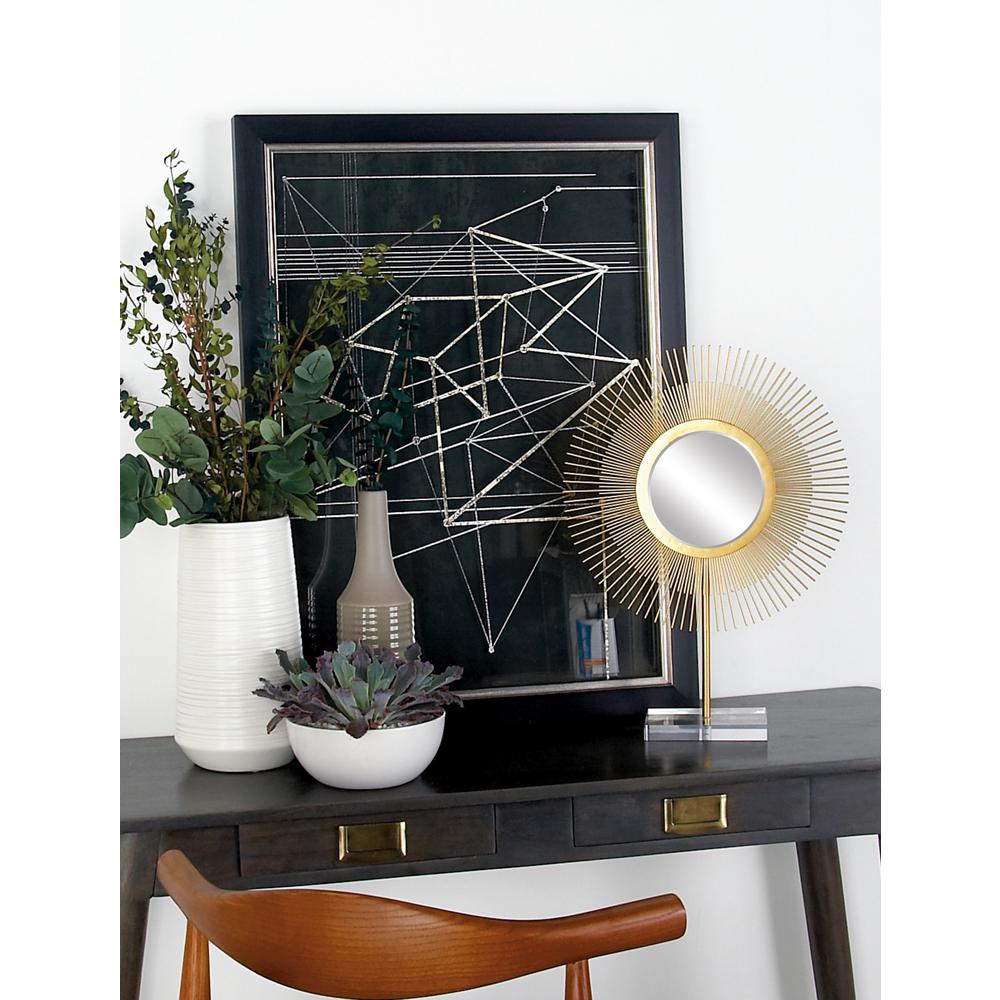 Litton Lane Round Metallic Gold BurstStyle Decorative Mirrors (Set of