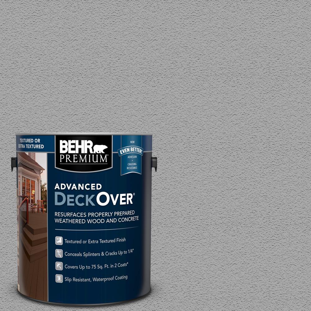 BEHR PREMIUM ADVANCED DECKOVER 1 gal. #SC-365 Cape Cod Gray Textured Solid Color Exterior Wood and Concrete Coating