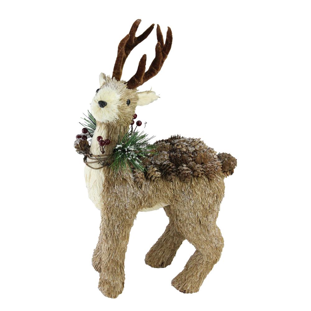 Northlight 16 In Shimmering Reindeer Wearing Frosted Wreath