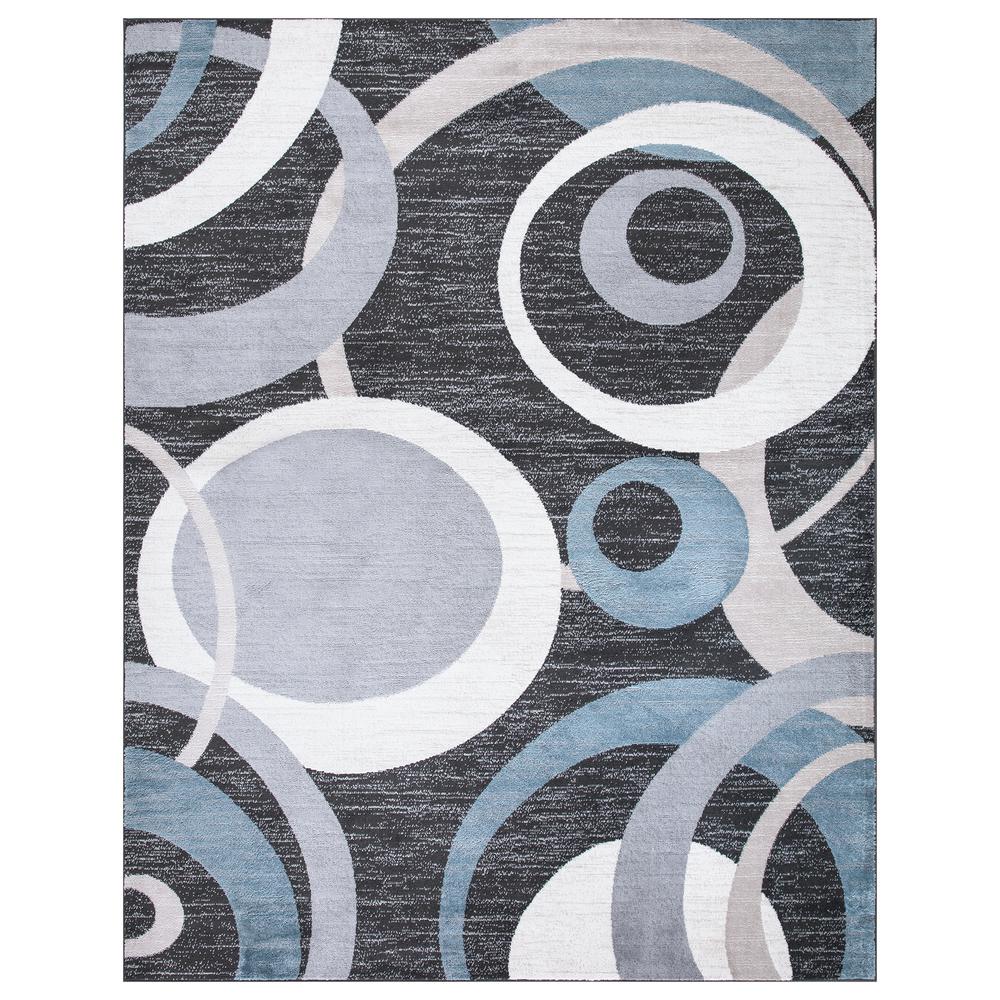 Ottomanson Black 8 ft. x 10 ft. Contemporary Abstract Area RugRYL1183