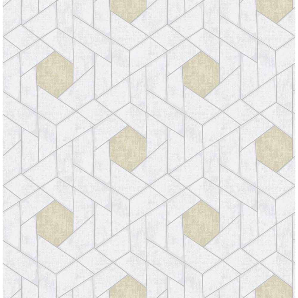 Scott Living Granada Silver Geometric Silver Wallpaper Sample 2964 25901sam The Home Depot