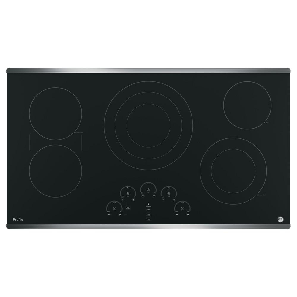 Ge Profile 36 In Radiant Electric Cooktop In Stainless Steel With