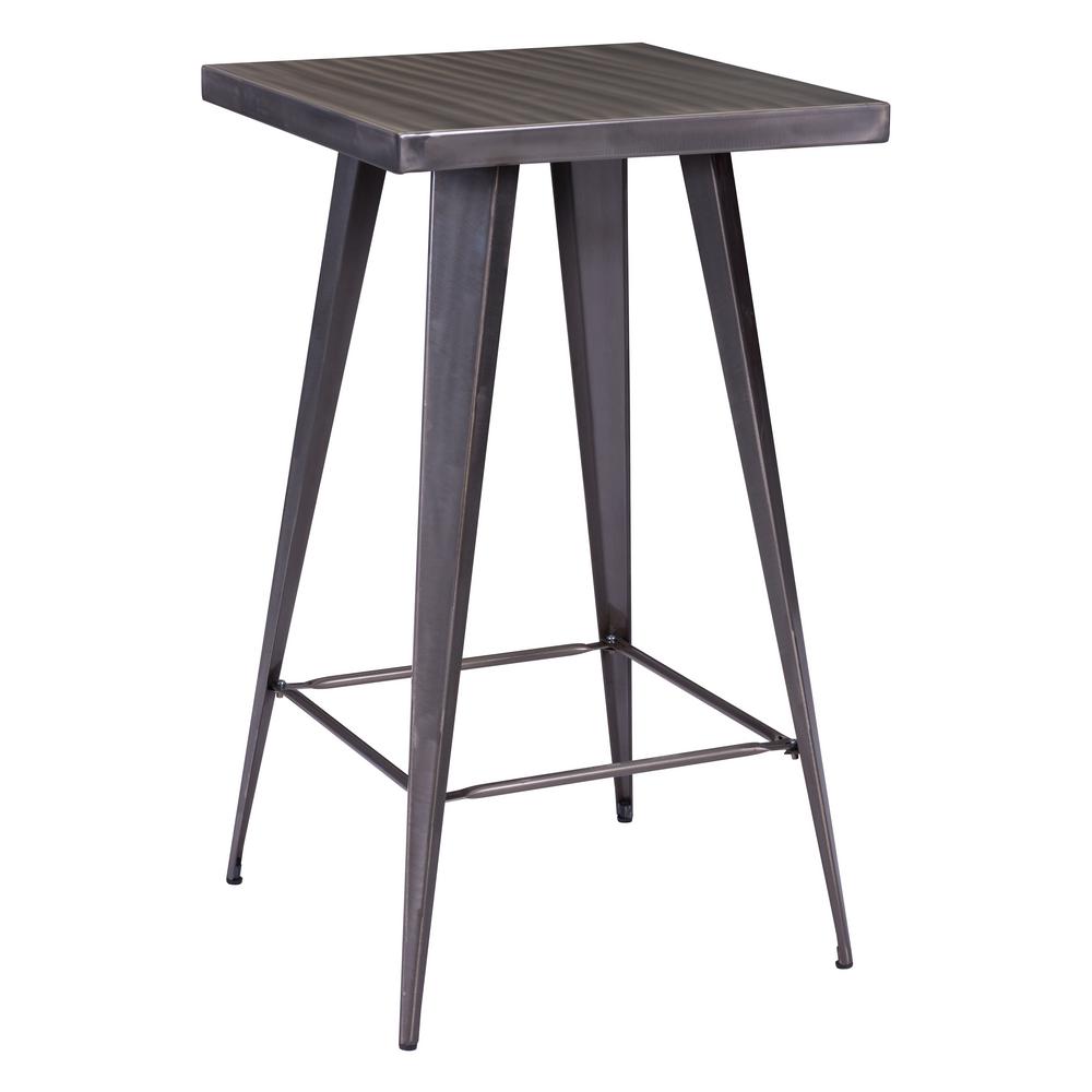 Zuo Olympia Metal Pub Bar Table 601189 The Home Depot Zuo Olympia Metal Pub Bar Table