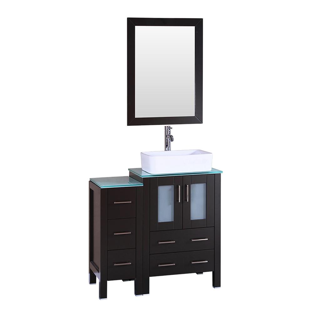 Vinnova Tuscany 36 in. W x 22 in. D x 30 in. H Vanity in White with