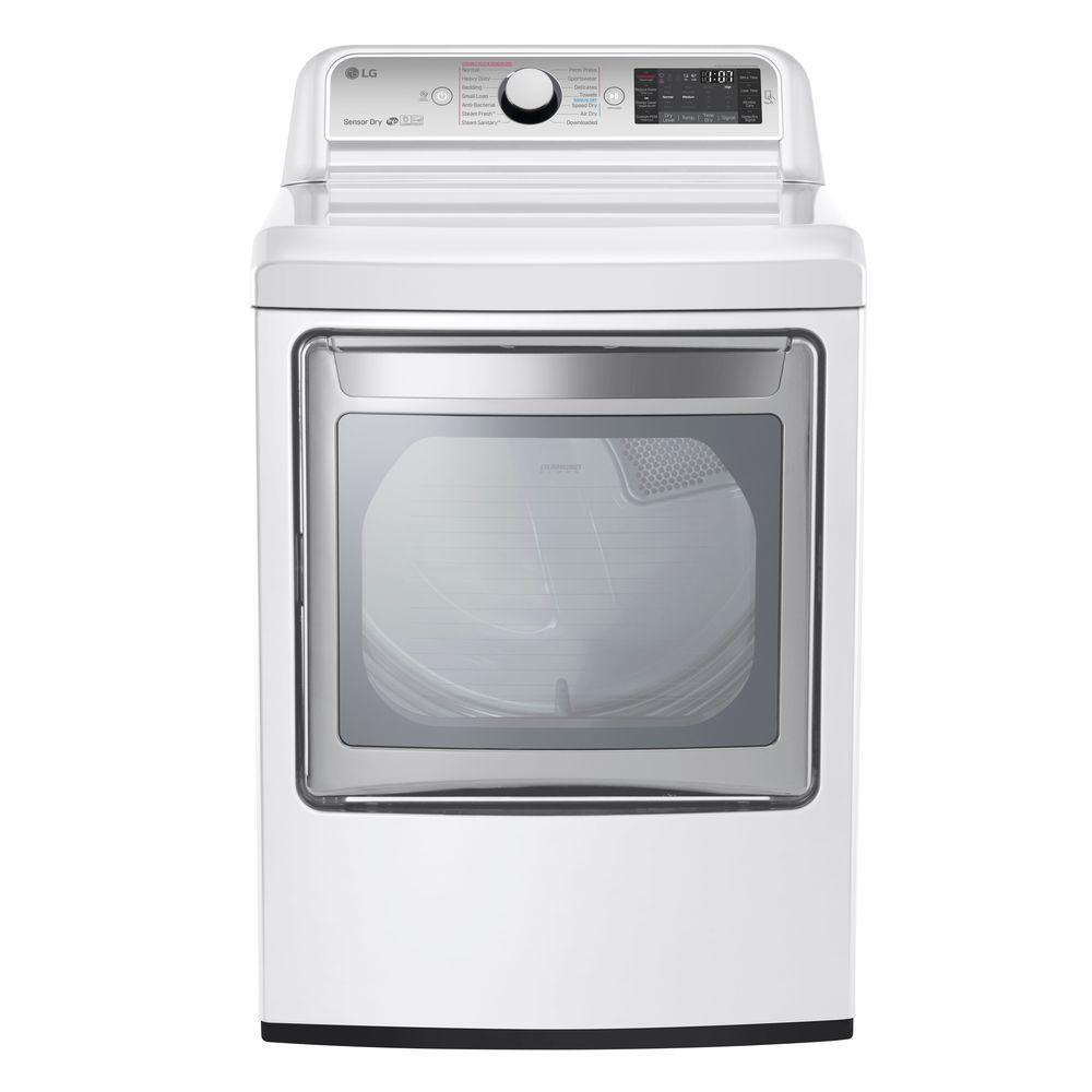 LG Electronics 7.3 cu. ft. Electric Dryer with Front Control in White