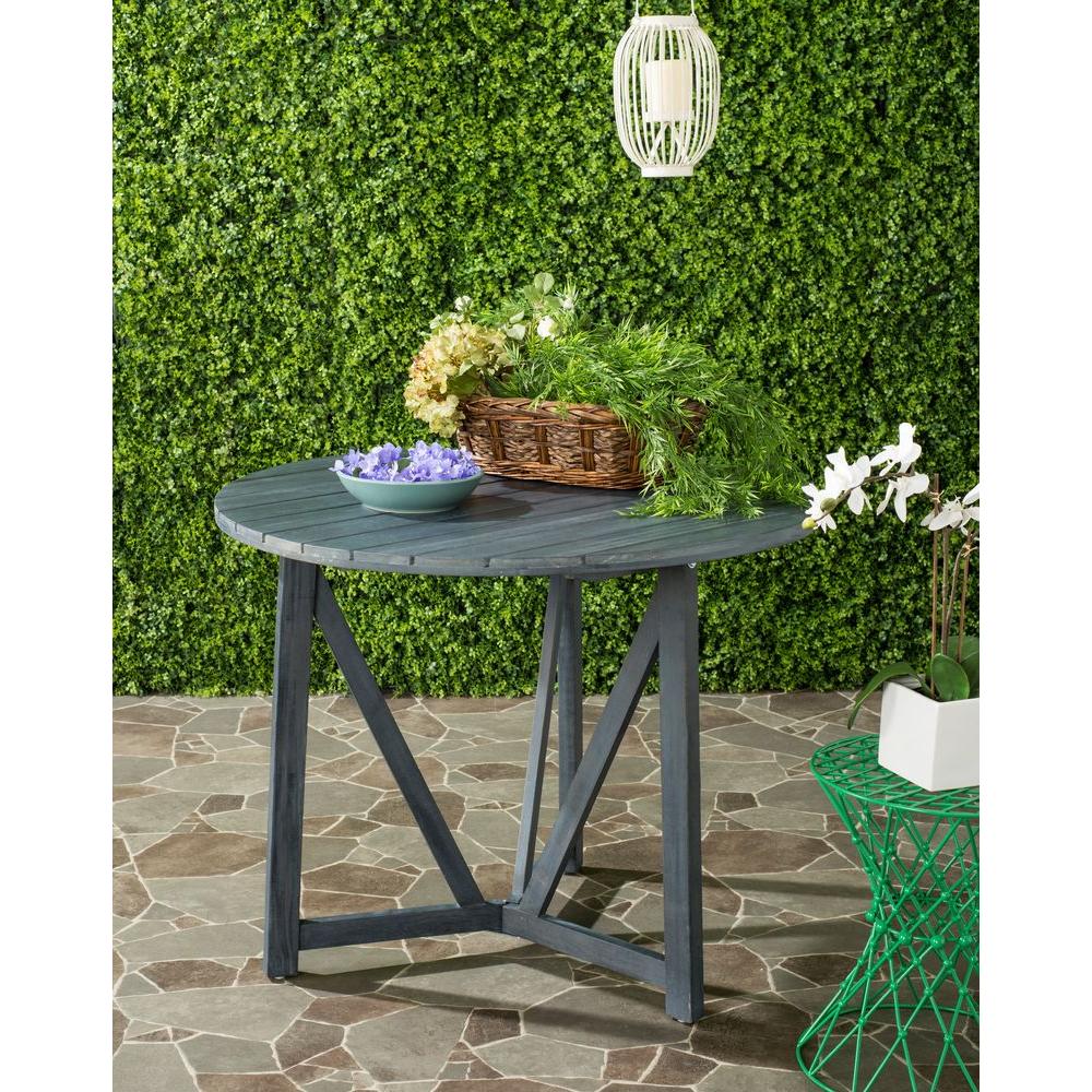 Safavieh Cloverdale Ash Grey Round Outdoor Patio Dining Table Safavieh Cloverdale Ash Grey Round Outdoor Patio Dining Table