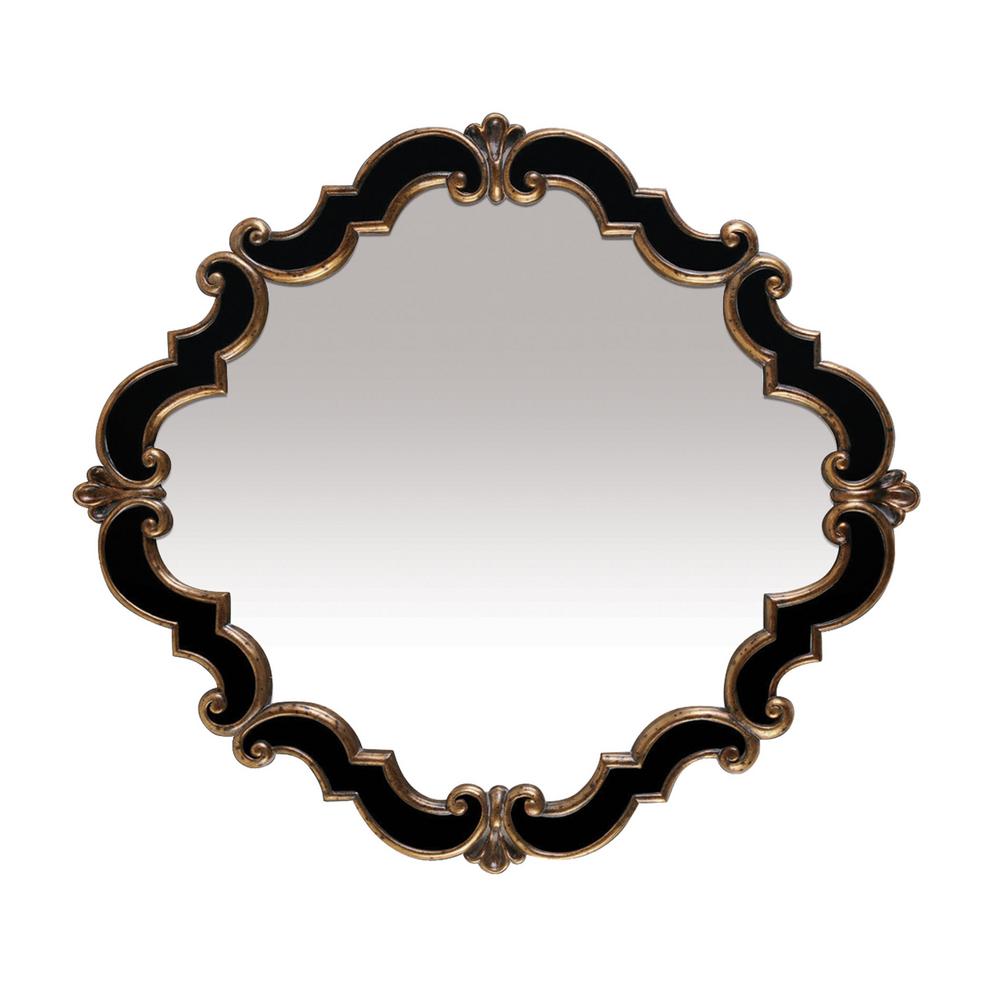 Frederick Medallion 39 In X 35 Gold And Black Framed Mirror Frederick Medallion 39 In X 35 Gold And Black Framed Mirror