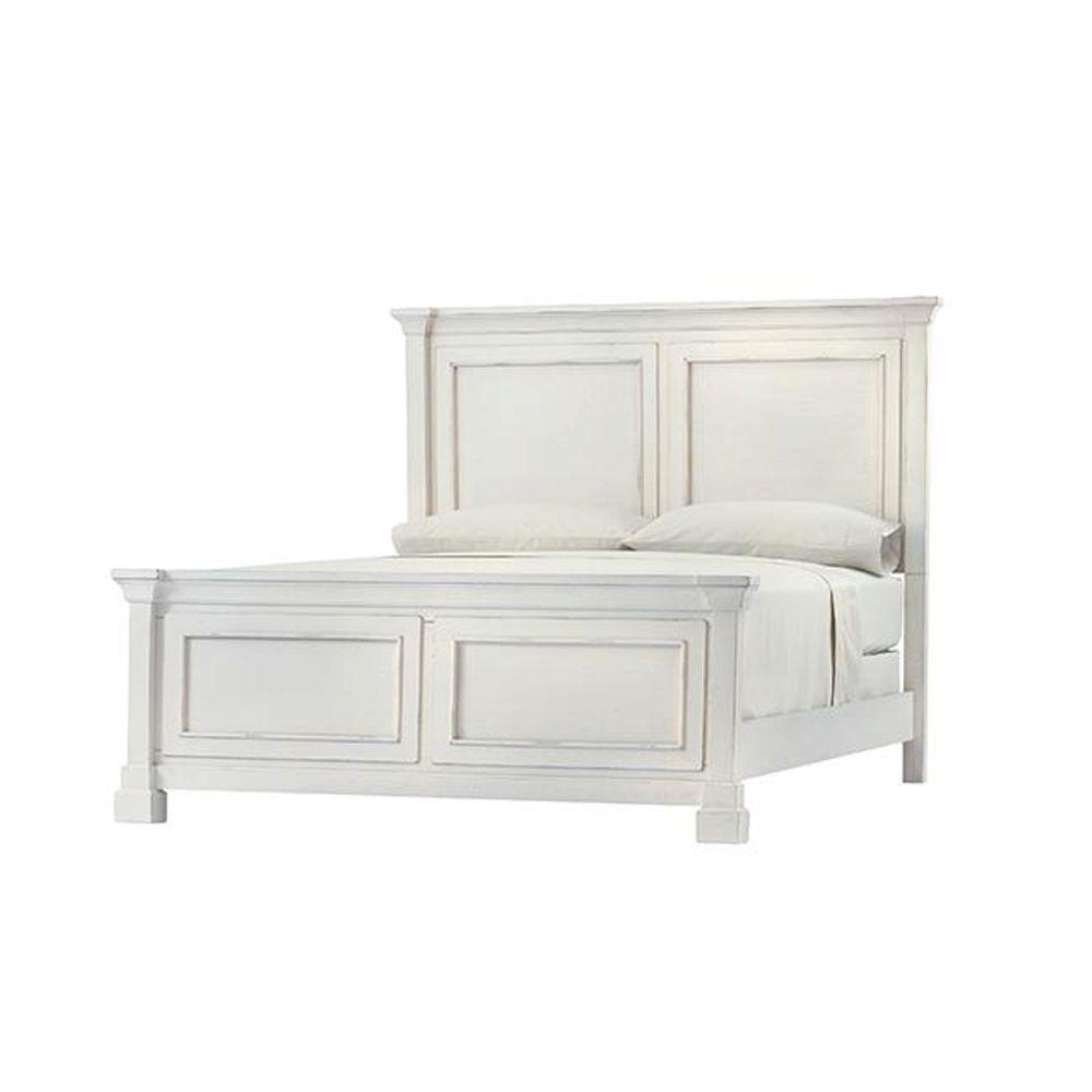 Bridgeport Antique White King Bed Frame 1872510460 The Home Depot Undefined Bridgeport Antique White King Bed Frame