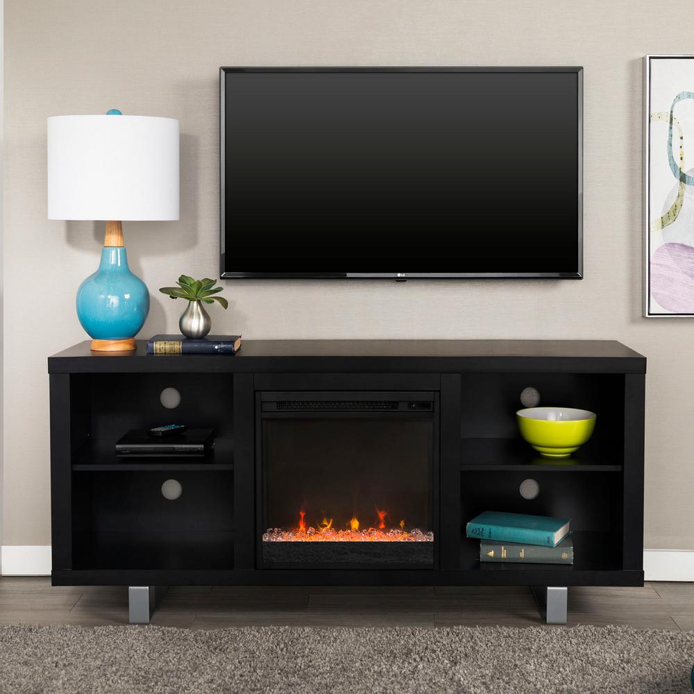 251 600 Black Fireplace TV Stands Electric Fireplaces The