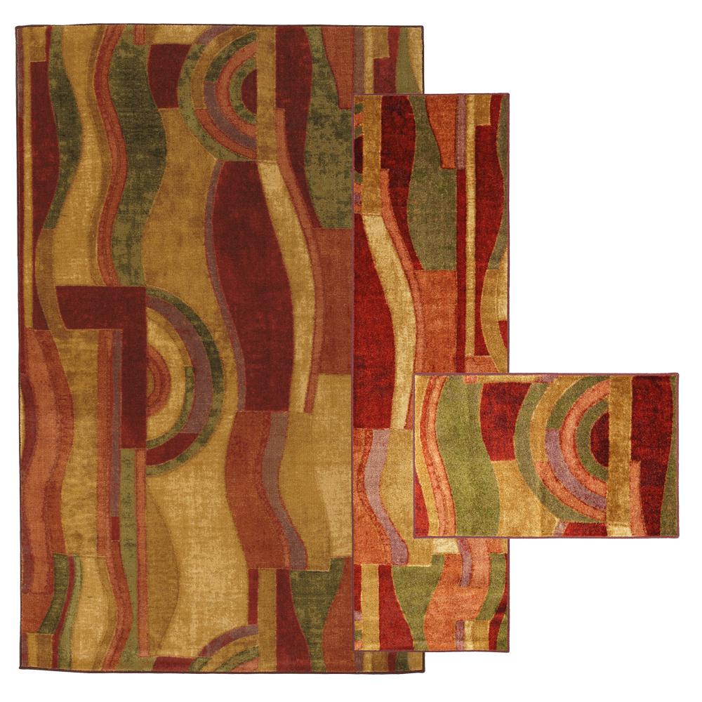 Geometric Mission Area Rugs The Home Depot 3 Piece Rug Set