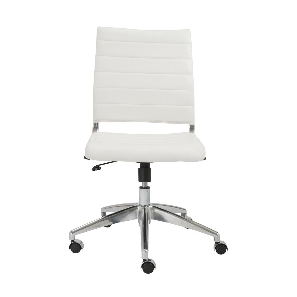 Eurostyle Axel White Armless Low Back Office Chair 00595wht The