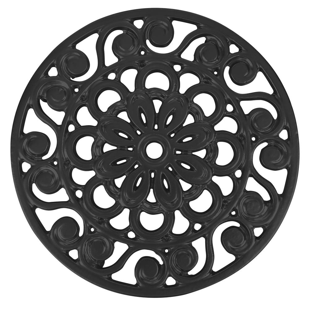 Trademark Innovations Decorative Cast Iron Metal Trivet In Black