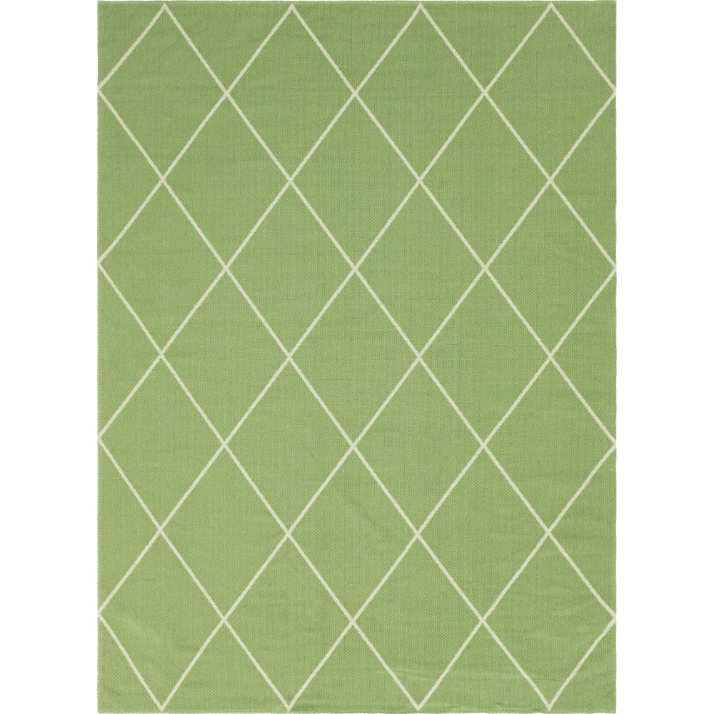 Unique Loom Decatur Diamond Green/Ivory 8 ft. 5 in. x 11 ...