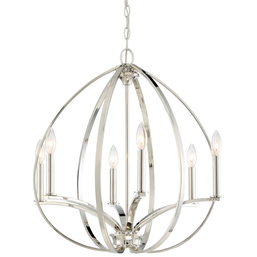 Minka Lavery Tilbury 6 Light Polished Nickel Chandelier-4986-613 - The