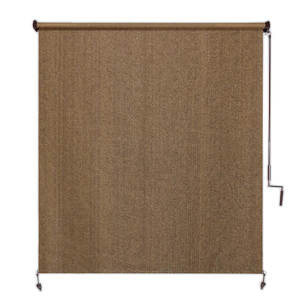Coolaroo Walnut Exterior Roller Shade 48 in. W x 96 in