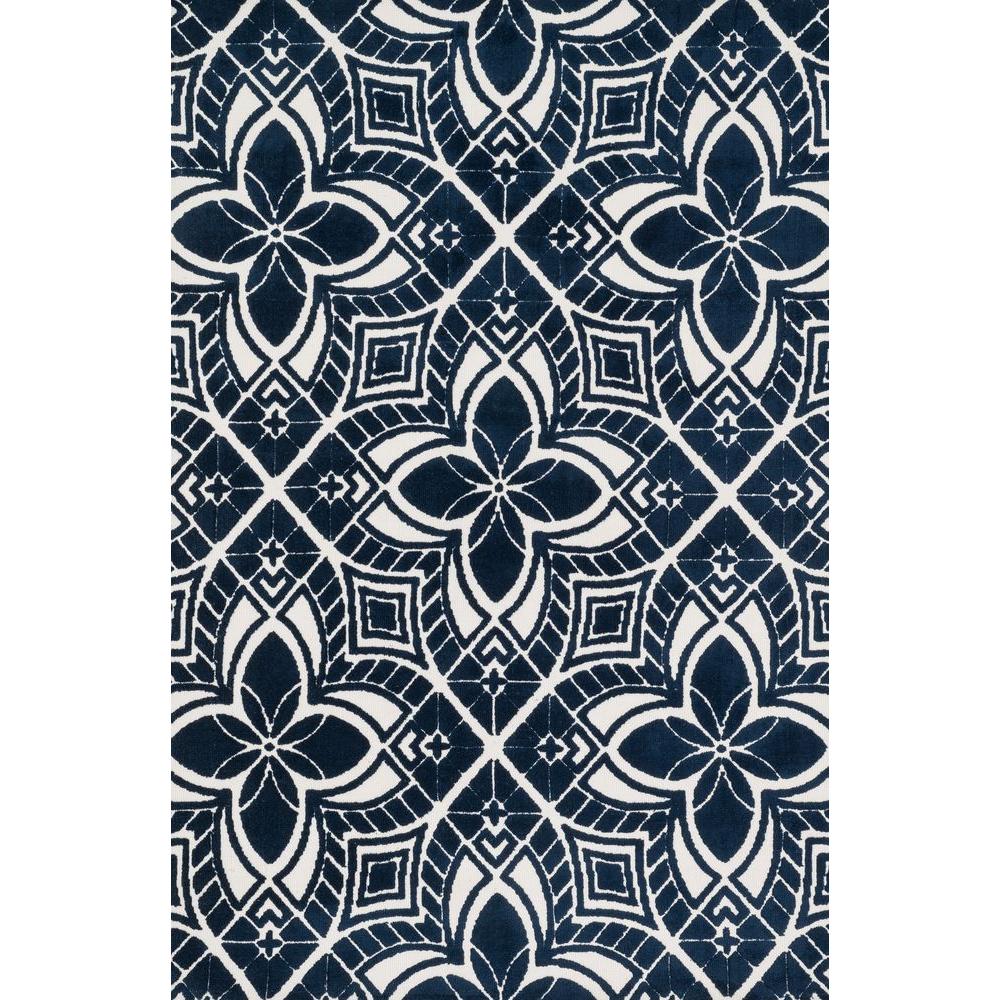 Loloi Rugs Cassidy Lifestyle Collection Ivory/Navy 7 ft. 6 in. x 9 ft