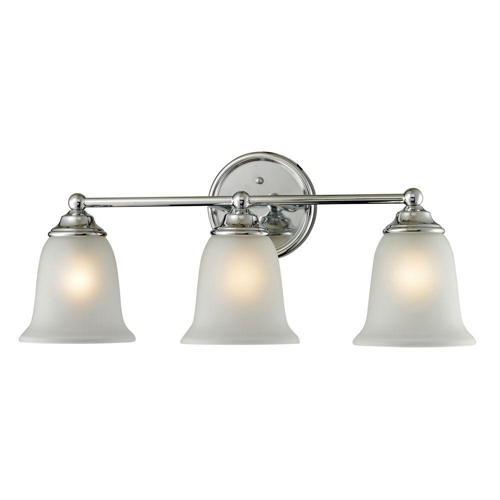 Titan Lighting Sudbury 3-Light Chrome Wall Mount Bath Bar Light-TN ...