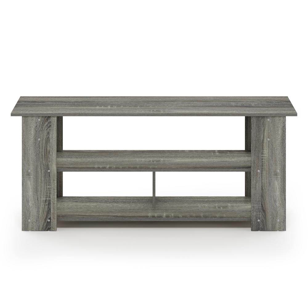 Furinno JAYA 50 in. French Oak Grey/Black TV Stand 15118GYWBK The