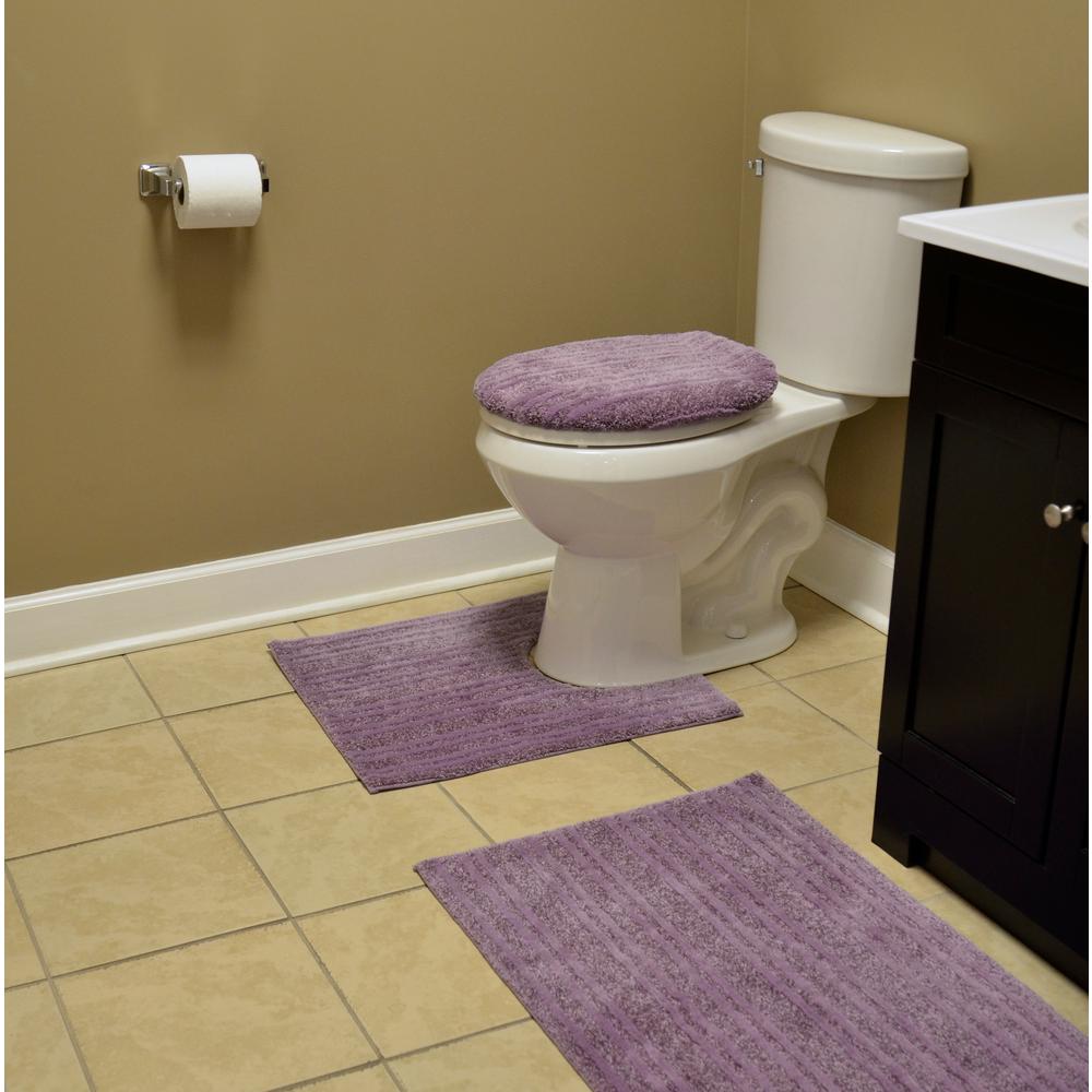 Soft 21/" x 34/" Washable Bathroom 3 Piece Rug Set Non-Slip Nylon Assorted Colors
