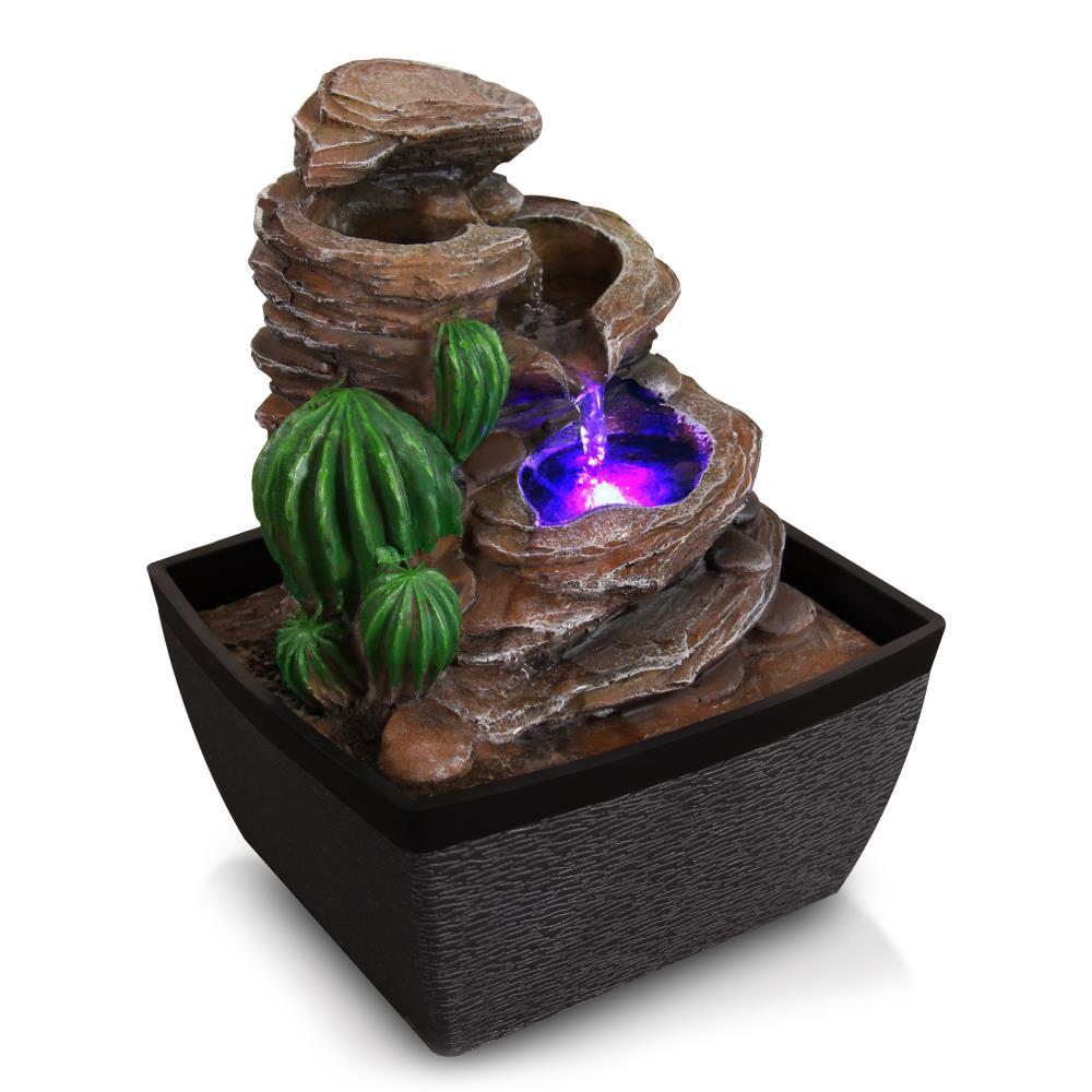 Serenelife Relaxing Tabletop Decoration Water Fountain Sltwf50led Serenelife Relaxing Tabletop Decoration Water Fountain Sltwf50led The Home Depot