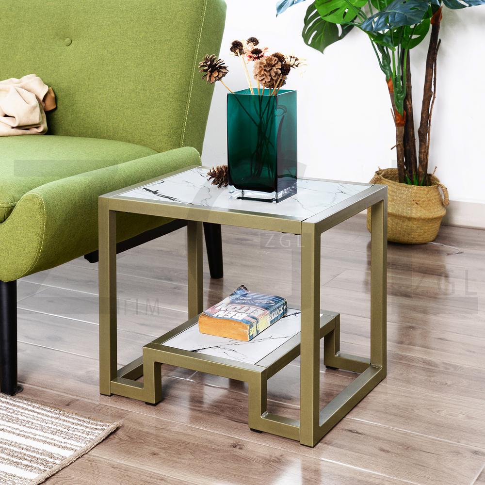 FurnitureR Billee Frame End Table with StorageSURI GOLD END TABLE The Home Depot