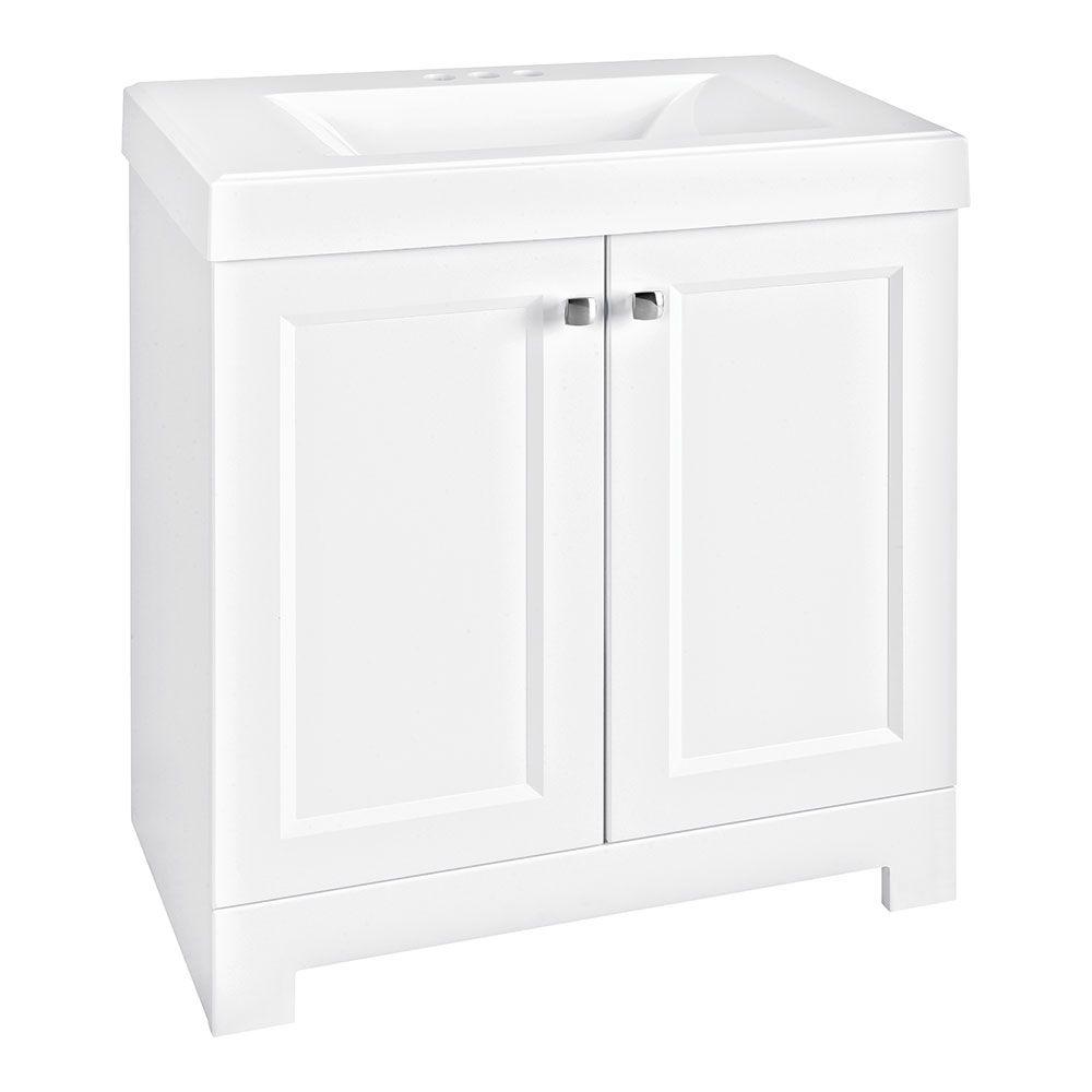 Glacier Bay Shaila 30 5 In W Bath Vanity In White With Cultured