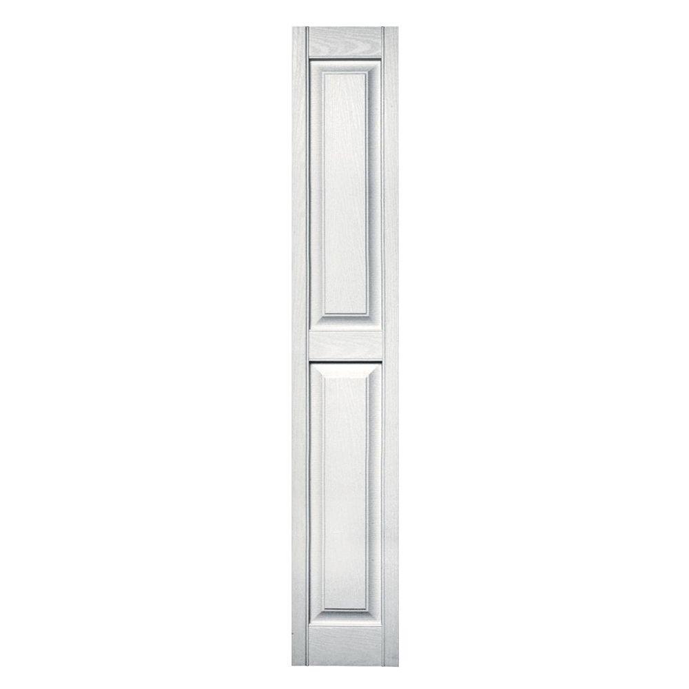 Builders Edge 12 in. x 71 in. Raised Panel Vinyl Exterior Shutters Pair