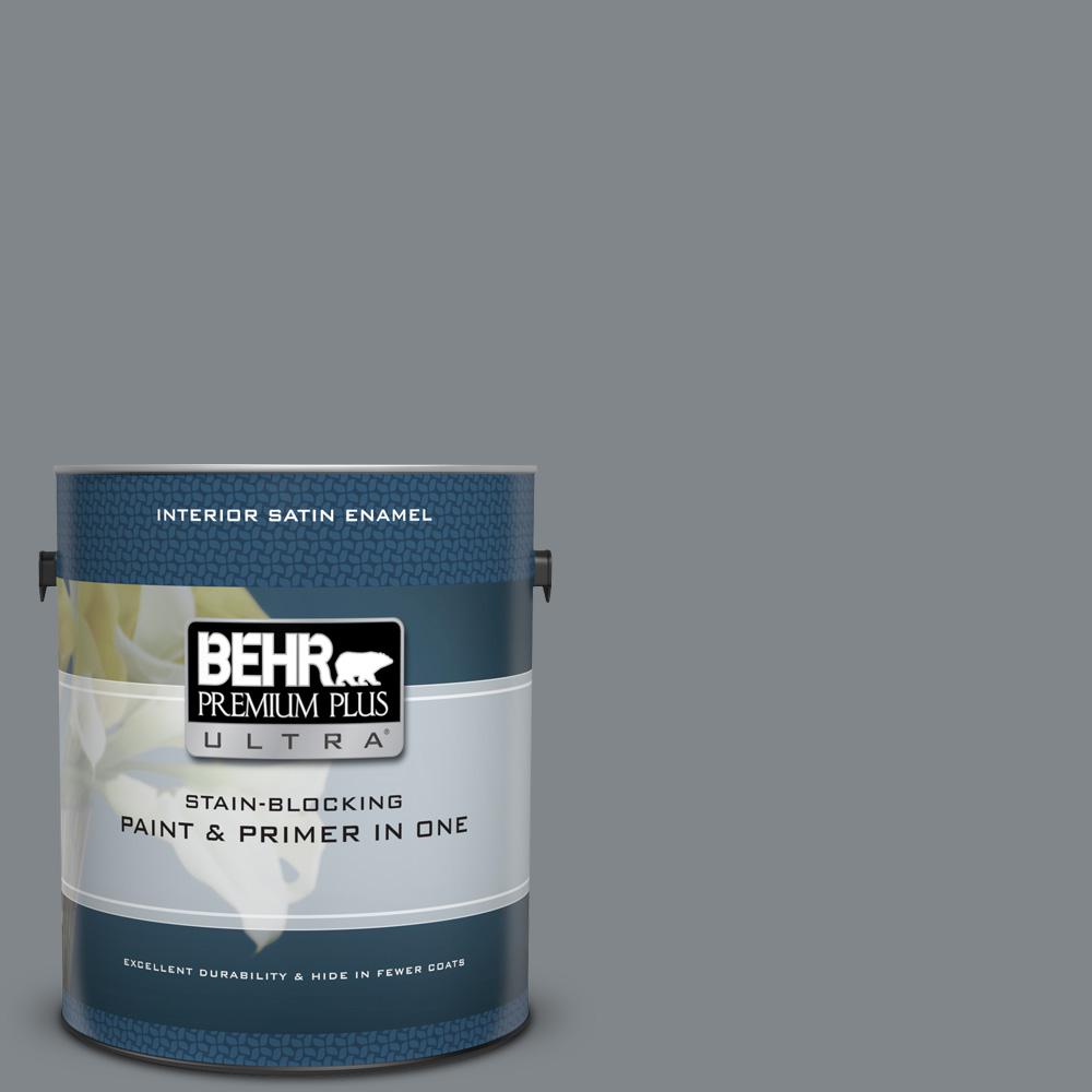 Behr Premium Plus Ultra 1 Gal N500 5 Magnetic Gray Color Satin N500 5 Magnetic Gray Color Satin Enamel