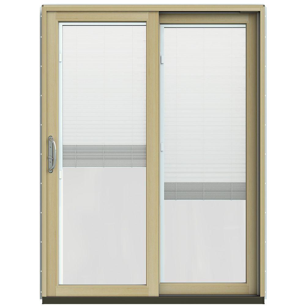 JELDWEN 591/4 in. x 791/2 in. W2500 Brilliant White Prehung RightHand CladWood Sliding