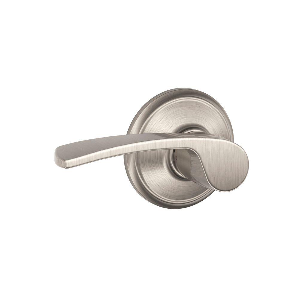 Schlage F10BRW619 Satin Nickel Broadway Passage Door Lever Set from the F-Series