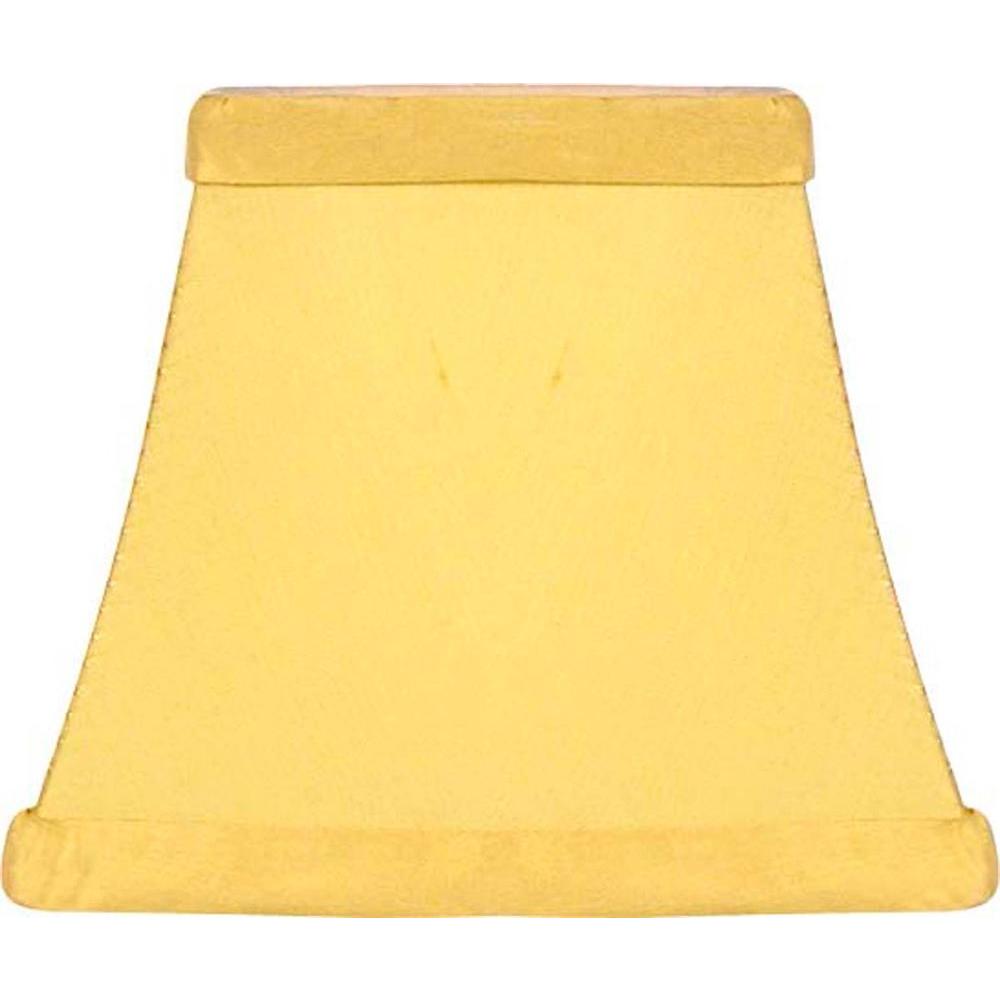 Finishing Touch Stretch Square Yellow Pure Silk Chandelier Shade3540 ST SQ Y The Home Depot