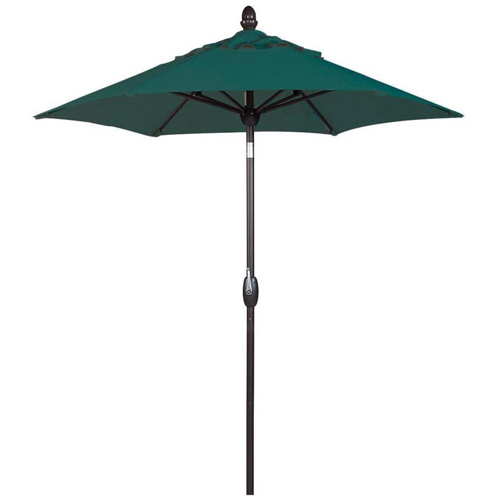 Sorara 7 1 2 Ft Polyester Patio Umbrella In Dark Green Apau75386ctadg The Home Depot