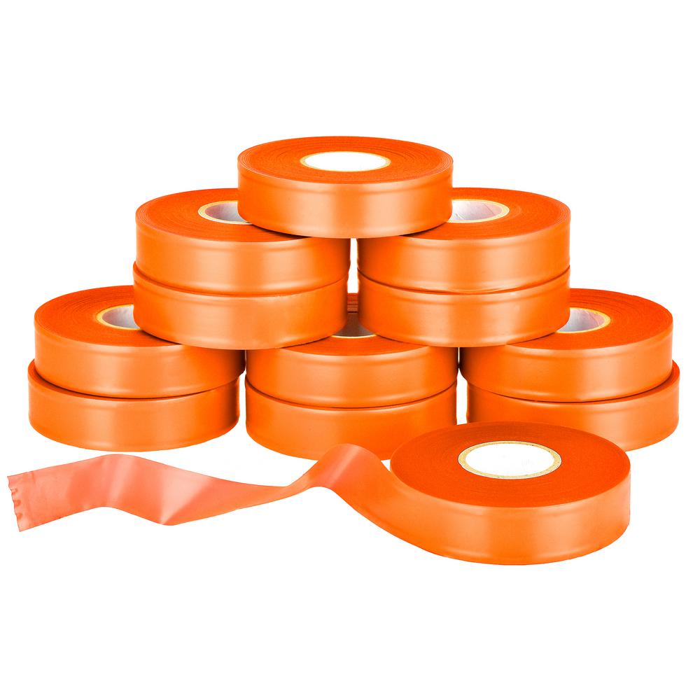 AdirPro 300 ft. x 4 in. Fluorescent Red Flagging Tape (12Pack)719300