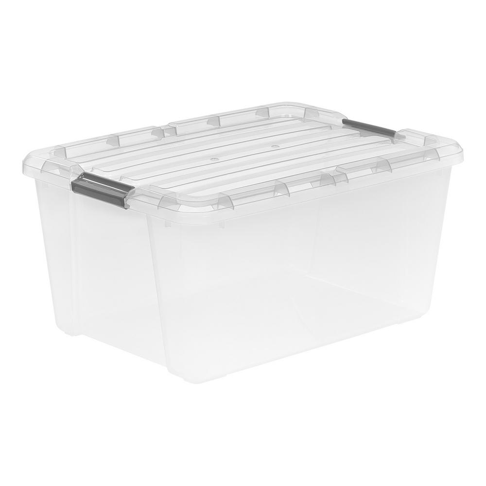 IRIS 45 qt. Storage Tote Clear 3pk-100227 - The Home Depot