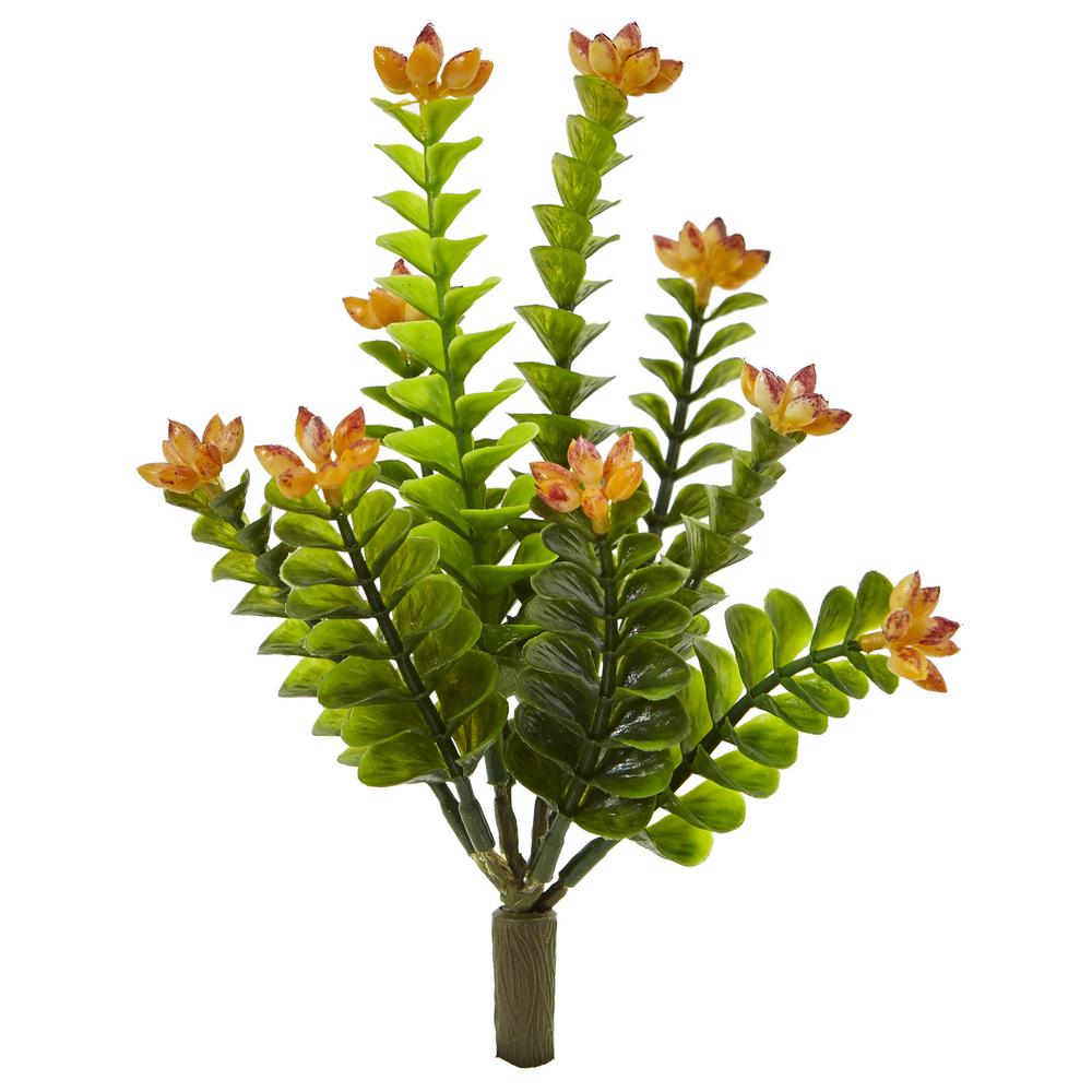 Nearly Natural Indoor 9 in. Flowering Sedum Artificial Plant (6Set