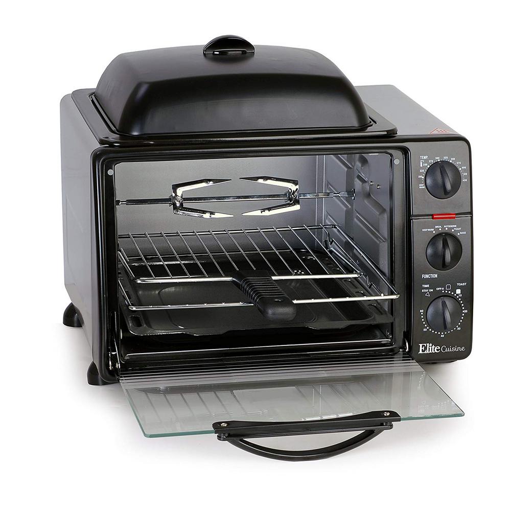 Elite Platinum 1500 W 6 Slice Black Toaster Oven With Broiler Ero