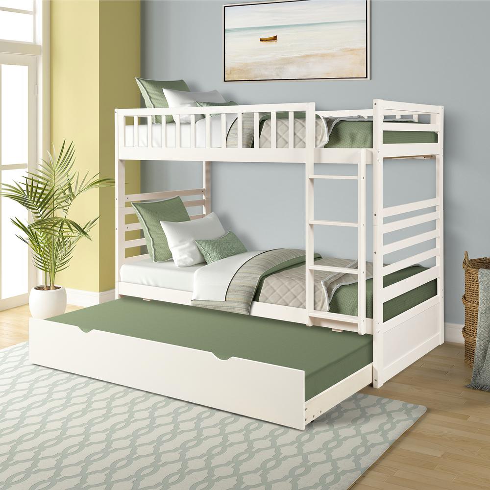 Harper Bright Designs White Twin Over Solid Wood Bunk