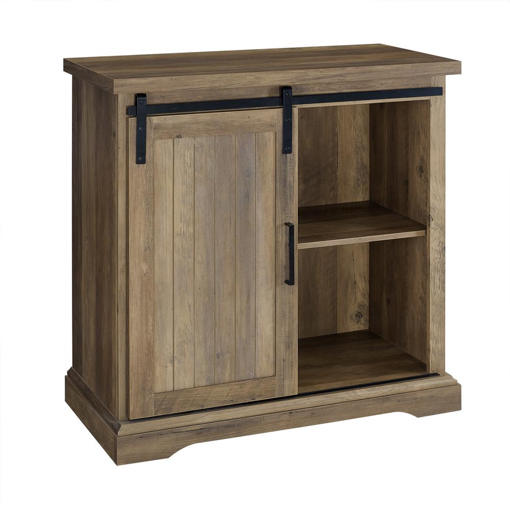 Walker Edison Furniture Company 32 In Rustic Oak Modern Farmhouse Accent Cabinet Hdf32algrdro The Home Depot