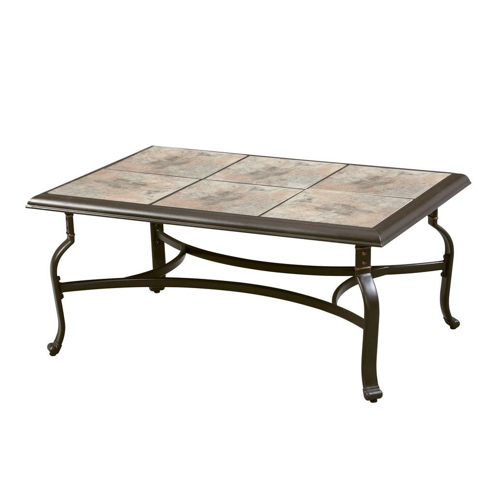 Hampton Bay Belleville Tile Top Patio Coffee TableFTS80721 The Home