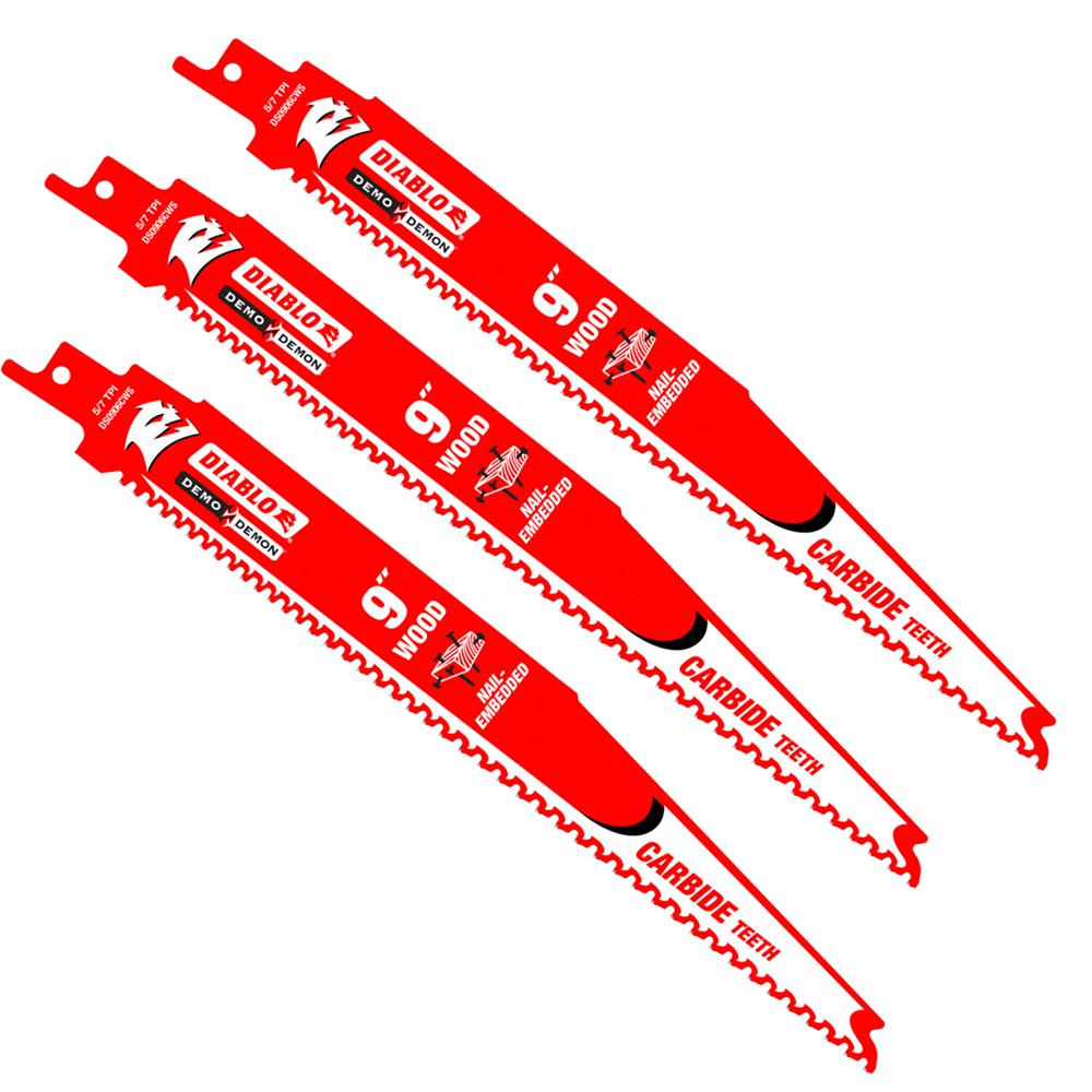 DIABLO 9/" 4//6/" TPI GENERAL PURPOSE NAIL EMBEDDED WOOD METAL PLASTIC BLADES-5 PC