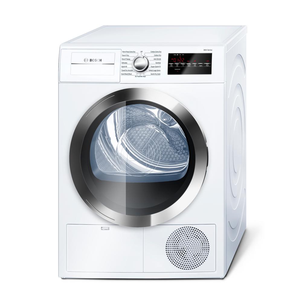 Bosch 800 Series 24 In 4 Cu Ft White With Chrome Accents Electric Bosch 800 Series 24 In 4 Cu Ft White With Chrome Accents Electric