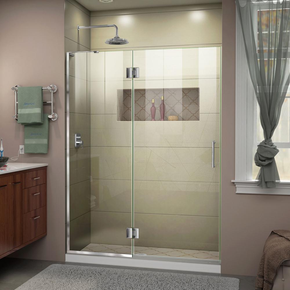 Dreamline Unidoor X 54 In X 72 In Frameless Hinged Shower Door In