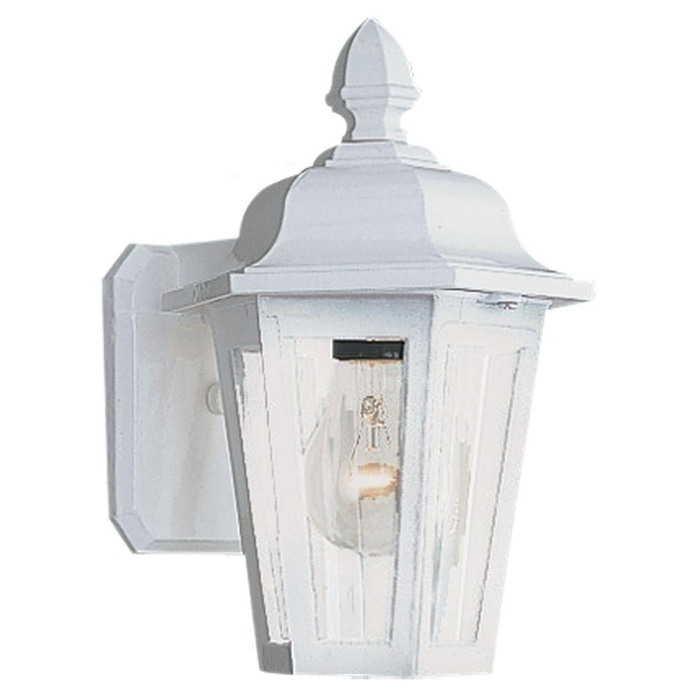 White Outdoor Wall Mounted Lighting Outdoor Lighting The Home Depot