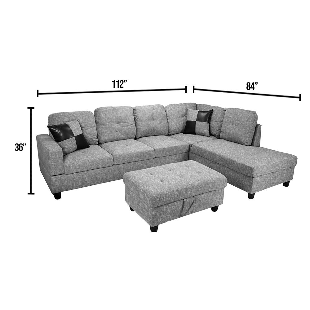 nathaniel home champion sectional set with ottoman multiple colors