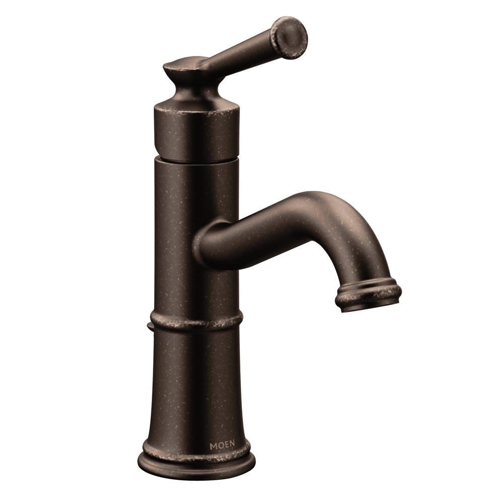 Moen Belfield Single Hole Single Handle Bathroom Faucet In Oil Rubbed Bronze 6402orb The Home Depot