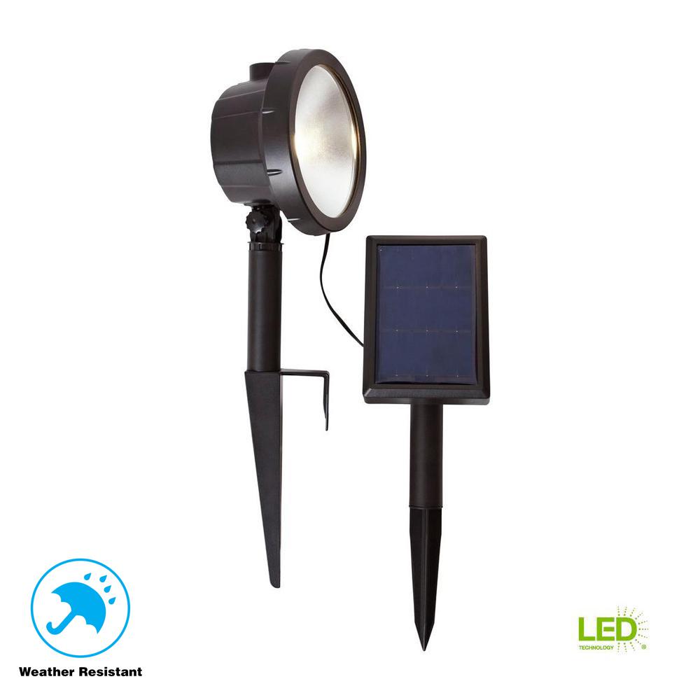 Hampton Bay Solar Black Outdoor Integrated LED 3000K 75Lumens Wall