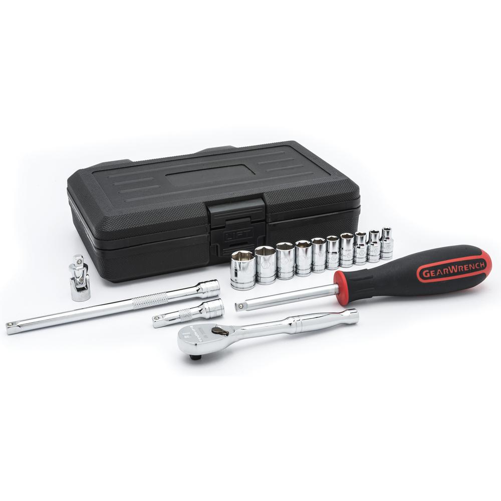 GEARWRENCH 15Piece 1/4 in. Drive 6Point Standard SAE Mechanics Tool Set80650 The Home Depot